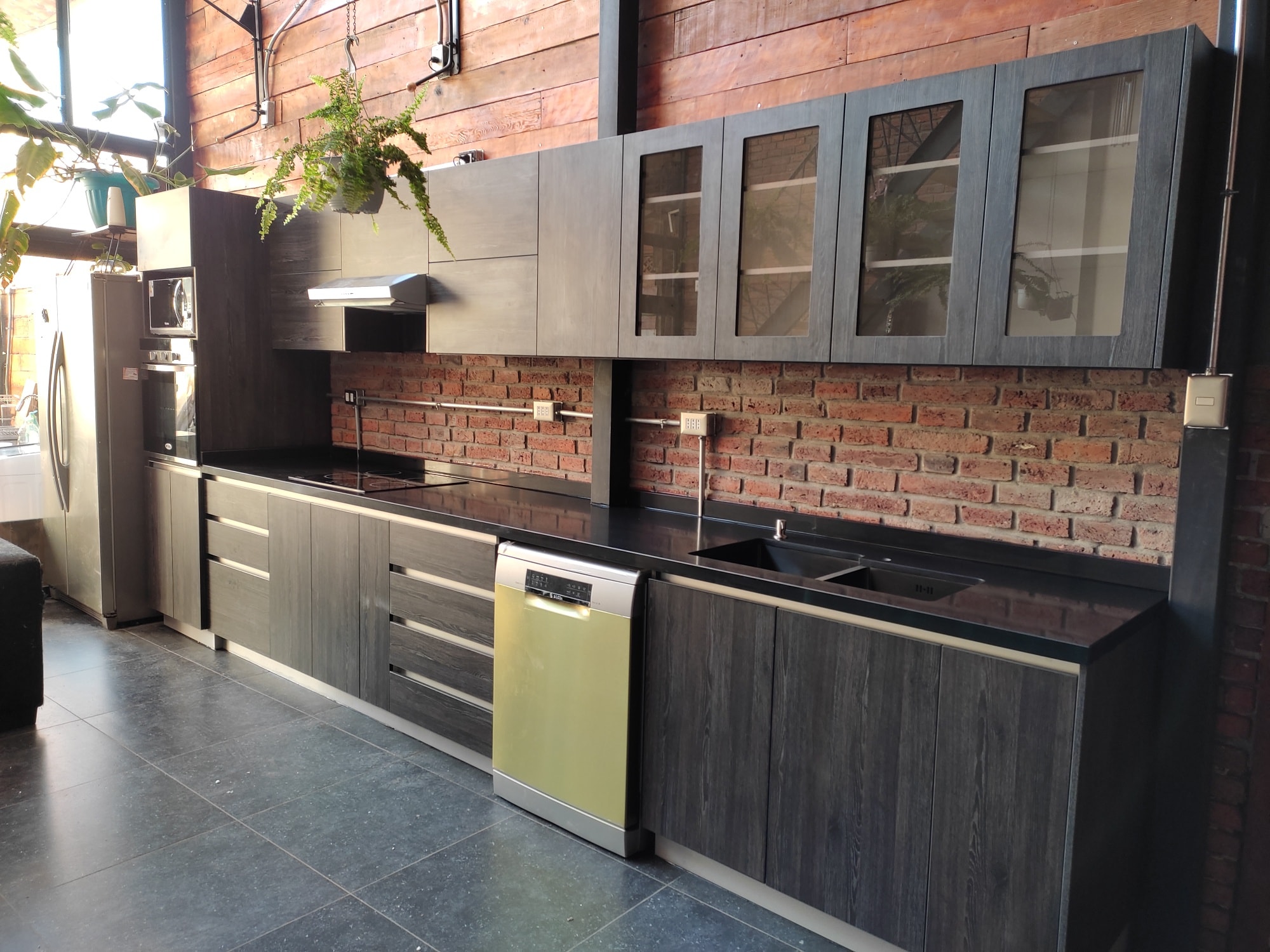 Muebles de cocina de melamina color Roble Antracita